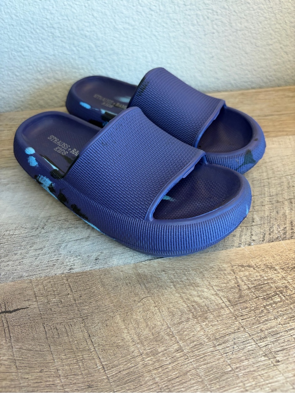 Strauss + Ramm Kids Cloud Slide Sandals - Navy Blue Size 3
